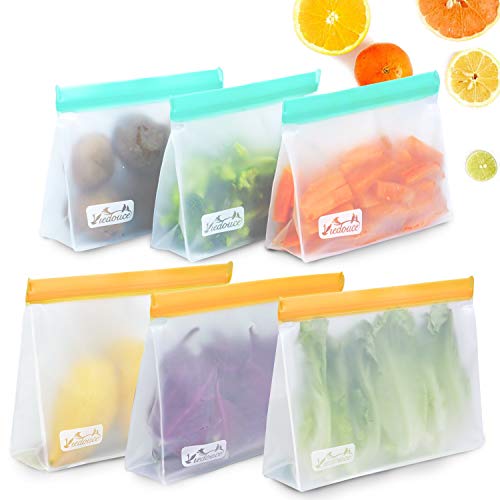 Viedouce Bolsas Reutilizables para Almacenamiento de Alimentos,Bolsas Congelar Reutilizables,Bolsas de Bocadillos Ziplock,Bolsas Reutilizables para Fruta Sándwiches Verduras,Sin BPA