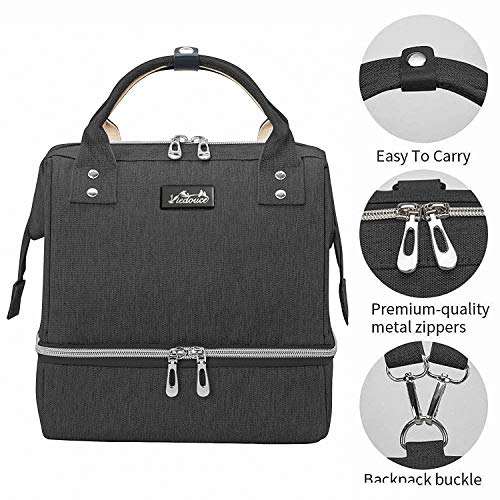 Viedouce Mini Bolsas Térmicas,Bolsas para Picnic Porta,Bolsa de Almuerzo,Mochila para Bebé Pañales,Multifuncional Mochila de Viaje con Puerto Carga USB & 2 Correa Hombro Ajustable(Talla Pequeña)