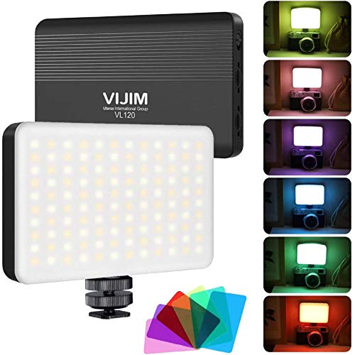 VIJIM VL120 LED Luz de video en la Cámara Bicolor 3200-6500k Mini Cámara Panel de luz Batería Recargable de 3100 mAh para todas las Cámaras y Videocámaras Dsrl Disparo Fotográfico Vlogging