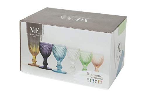 Villa D'Este Home Tivoli 5900718 Diamond - Juego de 6 copas de licor (6 unidades, cristal)