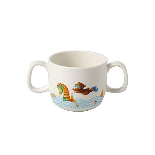 Villeroy & Boch Happy as a Bear Taza infantil con 2 asas, 180 ml, Porcelana Premium, Blanco/Multicolor