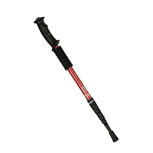 Vipithy Caña Recta Portátil Trekking Pole 6065 Aluminio Ultraligero Útil Hgy (Rojo)