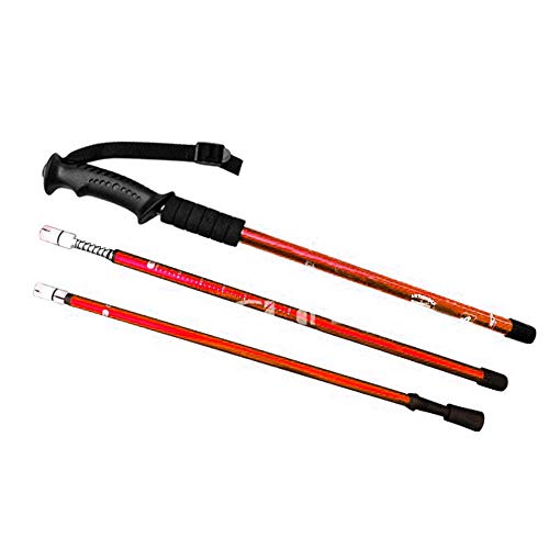 Vipithy Caña Recta Portátil Trekking Pole 6065 Aluminio Ultraligero Útil Hgy (Rojo)