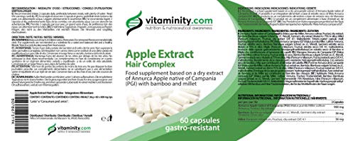 Vitaminity Apple Extract Hair Complex - Complemento alimenticio a base de extracto seco de Manzana Annurca de Campania IGP con bambú y mijo