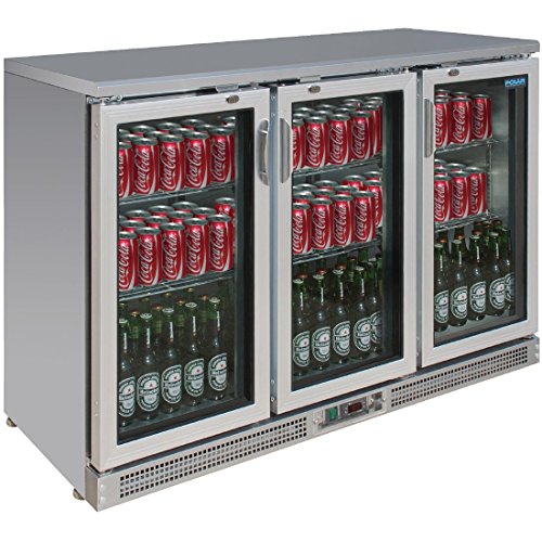 Vitrina botellera Polar acero inoxidable 3 puertas pivotantes