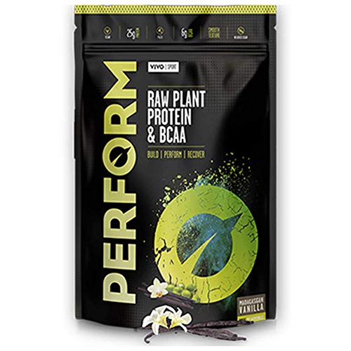 Vivo Life Realizar Polvo De Proteína Crudivegana. Guisante Y Cáñamo Mezclan Con Bcaa 910g 891g Madagascan vanilla