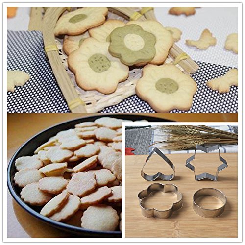 Vi.yo Galletas Molde herramientas hornada Navidad Amor molde acero inoxidable pasteles Multi-cavidad moldes torta herramienta cortadores galleta del metal 3pcs