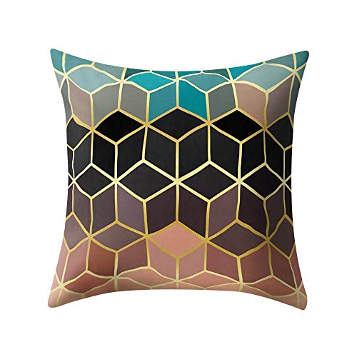 VJGOAL Hexagonal de Nido de Abeja de impresión Suave Cojín Cómodo Funda de Almohada Cuadrada Decoración del Hogar(45_x_45_cm,Negro16)