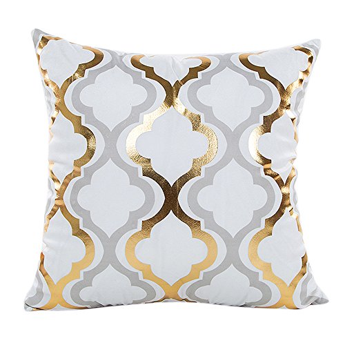 VJGOAL Lámina de Oro Jacquard Impresión Geométrica Súper Suave Funda de Almohada Sofá Cintura Funda de cojín Decoración para el hogar Funda de Almohada