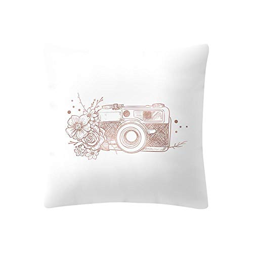 VJGOAL Moda impresión decoración del hogar Rosa Suave Funda de cojín Cuadrado cómodo Funda de Almohada 4 Piezas Conjunto(45_x_45_cm,Rosado3)