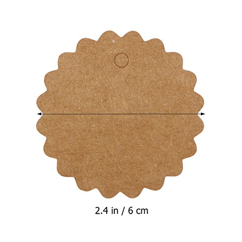 VORCOOL Tarjeta de papel de Kraft hornada redonda 100pcs 60m m/etiqueta del regalo/etiqueta de DIY/etiqueta del equipaje/etiqueta de precio con la guita del yute 10M (marrón)