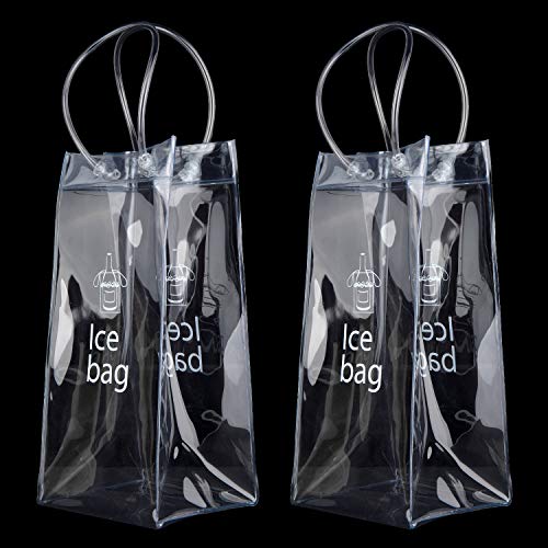 Vordas Bolso de Hielo, 2 Paquetes PVC Champagne Bolsa de Hielo Bolsa de Refrigerador con Mango para Pubs y Restaurantes, Hogar, etc