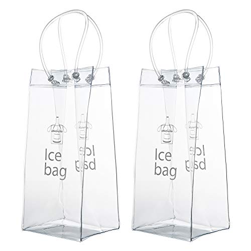 Vordas Bolso de Hielo, 2 Paquetes PVC Champagne Bolsa de Hielo Bolsa de Refrigerador con Mango para Pubs y Restaurantes, Hogar, etc