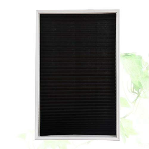 VOSAREA Cortinas de Plisadas con Soporte Adhesiva Opacas Negra para Ventana o Puerta de Baño Cocina Balcón (60x150cm)