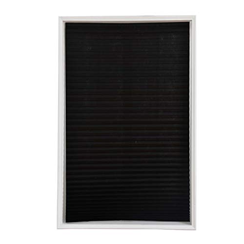 VOSAREA Cortinas de Plisadas con Soporte Adhesiva Opacas Negra para Ventana o Puerta de Baño Cocina Balcón (60x150cm)