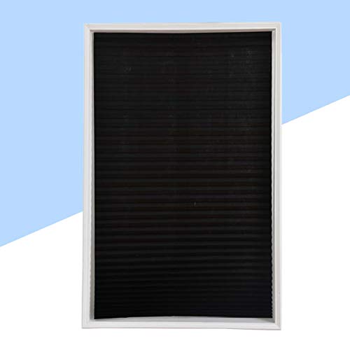 VOSAREA Cortinas de Plisadas con Soporte Adhesiva Opacas Negra para Ventana o Puerta de Baño Cocina Balcón (60x150cm)