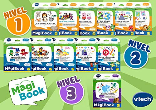 Vtech- Libro para Magibook Jugando con Peppa Pig, comprensión lectora, comportamientos cotidianos y Vocabulario con más de 40 Actividades y Cientos de interacciones, Nivel 1, 2-5 años (80-480422)