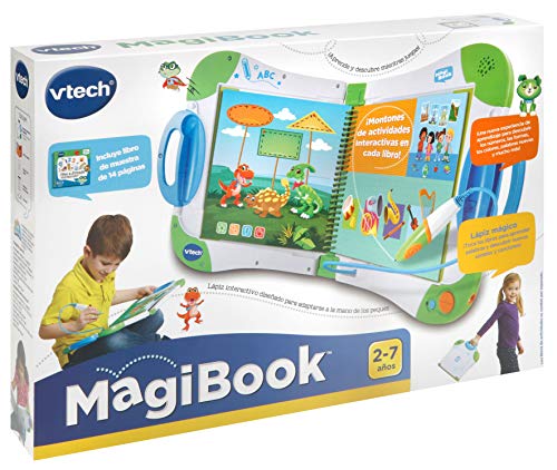 VTech - MagiBook, Enseña a aprender, ¿Qué quieres saber hoy? vocabulario, mates, ciencias, horas de entretenimiento, libros interactivos, color verde (80-602122)