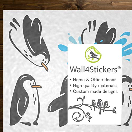 Wall4stickers Pingüinos Nevera Estante Pegatina Saltando Divertido Vinilo Etiqueta de la Pared decoración calcomanía Mural Kittchen sofá de la Sala de Estar Mascotas