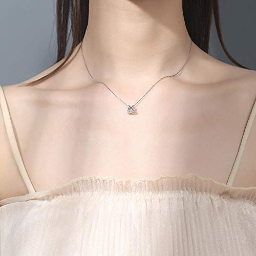 wanghuiminwje Tridimensional Colgante de Cristal de Estrella de Seis Puntas Plata de Ley 925 para Mujer Collar de Plata Longitud de la Cadena: 40 cm + 5 cm protección contra la radiación