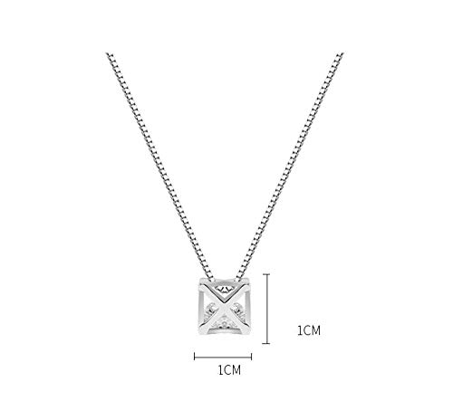 wanghuiminwje Tridimensional Colgante de Cristal de Estrella de Seis Puntas Plata de Ley 925 para Mujer Collar de Plata Longitud de la Cadena: 40 cm + 5 cm protección contra la radiación