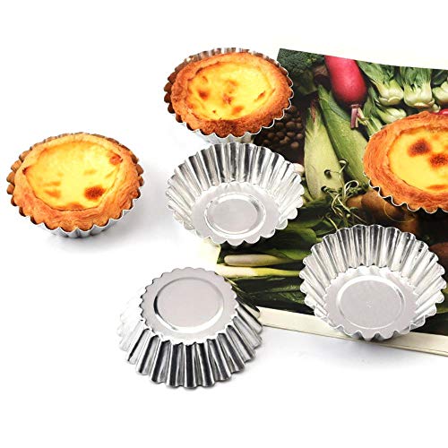 WDNMD 10pcs Egg Tart Molde de la Torta Herramienta de bicarbonato de aleación de Aluminio de Molde de la Torta Tarta de Huevo pequeño Tarta Tarta de 7 cm de diámetro Mold Fruta,# 1 Daisy 7 cm