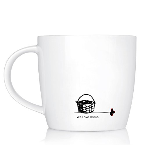 We Love Home - Taza Mug de Porcelana 30 cl. Estilo nórdico Modelo Little Red Love