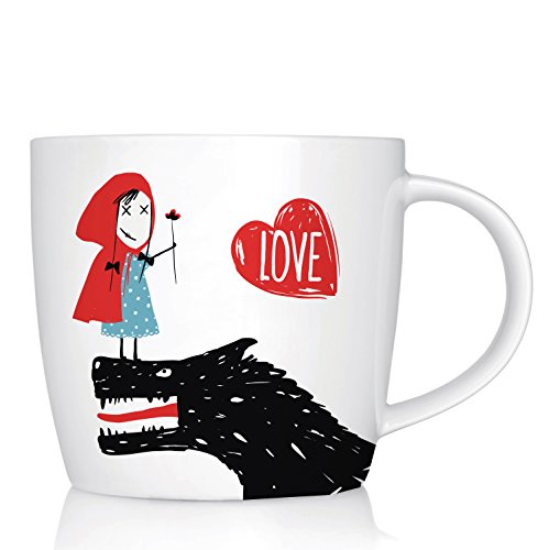 We Love Home - Taza Mug de Porcelana 30 cl. Estilo nórdico Modelo Little Red Love