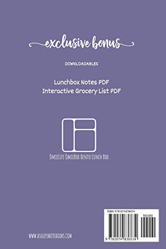 Weekly meal planner for school and summer camp lunches | OmieLife OmieBox Bento Lunch Box: DOWNLOADABLE FREE BONUS  Lunch cute Notes PDF + Grocery ... meal planner for BENTO BOX COLLECTION)