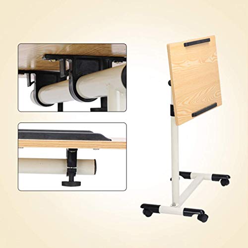 WEHOLY Mesa Plegable Mesa de Cama Mesa de cabecera médica Ajustable Bandeja de Comida hospitalaria Escritorio para portátil con Tapa inclinable