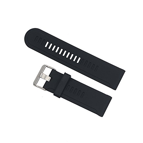 WEINISITE Correa de Silicona Correa de Reloj para Garmin Fénix/Fénix2/Fenix3/Fenix3 HR/Quatix/Quatix3/Tactix (Negro)