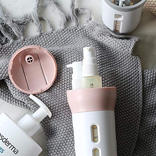 Welltobuy Juego de Botellas de Viaje a Prueba de Fugas, contenedor de Viaje 4 en 1, loción líquida, loción para Crema, Kit de Accesorios portátiles para Maquillaje cosmético