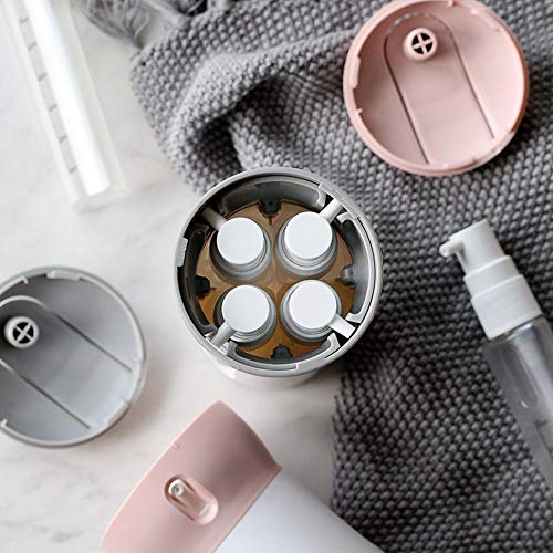 Welltobuy Juego de Botellas de Viaje a Prueba de Fugas, contenedor de Viaje 4 en 1, loción líquida, loción para Crema, Kit de Accesorios portátiles para Maquillaje cosmético