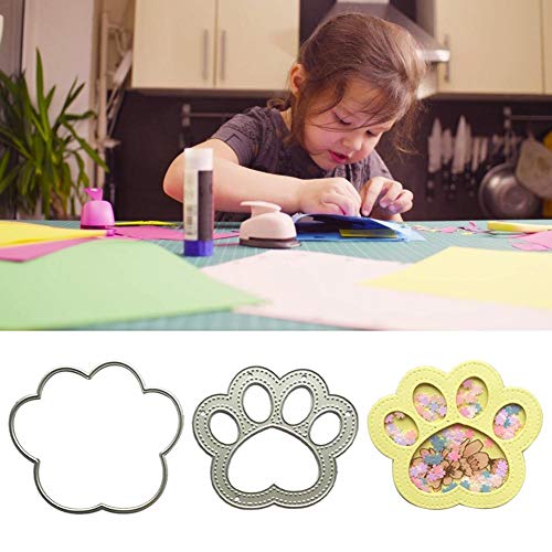 Welltobuy Troqueles de Corte Plantilla Perro Gato Huellas de Corte Plantilla de Metal Moldes Herramienta de grabación en Relieve para Hacer Tarjetas Scrapbooking DIY Álbum de Papel