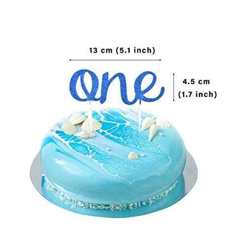 WELROG 1er cumpleaños de bebé Decoraciones de niño con Corona - Baby Boy Primer cumpleaños Decoraciones Conjuntos de Banner de Silla Alta Cake Smash Outfit Proveedores de Fiestas para niñas (Azul)