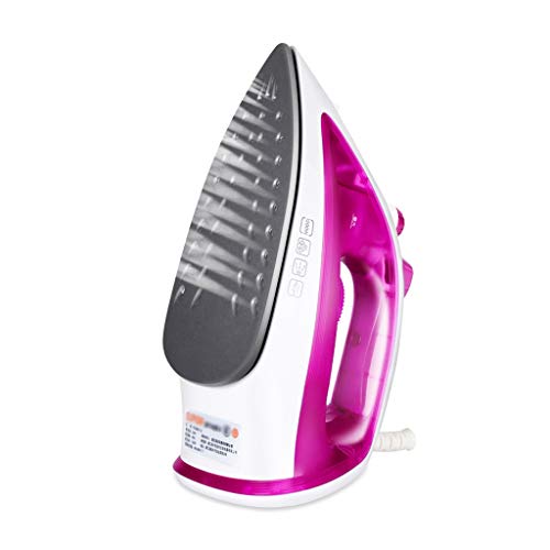 Wenhui Plancha de Vapor 1200 vatios Suela Antiadherente de teflón Spray de Vapor Variable Sistema de autolimpieza antigoteo 6 pies Cable retráctil (Color : Pink)