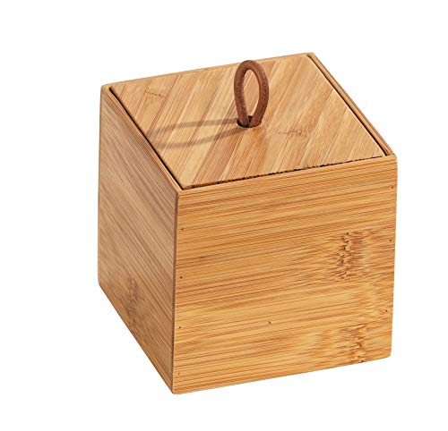 Wenko Terra - Organizador de bambú (3 compartimentos, caja de almacenamiento, cesta para el baño), marrón, Maße (B x H x T): 9 x 9 x 9 cm