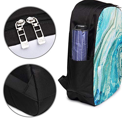 WEQDUJG Mochila Portatil 17 Pulgadas Mochila Hombre Mujer con Puerto USB, Olas pintadas al óleo de Piedra Mochila para El Laptop para Ordenador del Trabajo Viaje