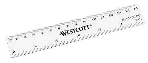 Westcott E-10180 00 - Regla de plástico, 15 cm, color transparente