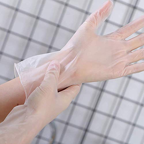 WHYTT Guantes Desechables, Guantes Desechables de Vinilo sin Polvo para Lavar los Platos, antibacterianos, sin Polvo, Sin látex, Caja Fuerte, médico, Seguridad y protección Ambiental 100 PCS,Small