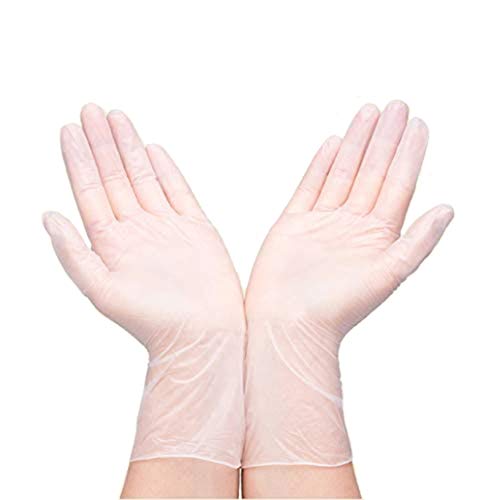 WHYTT Guantes Desechables, Guantes Desechables de Vinilo sin Polvo para Lavar los Platos, antibacterianos, sin Polvo, Sin látex, Caja Fuerte, médico, Seguridad y protección Ambiental 100 PCS,Small