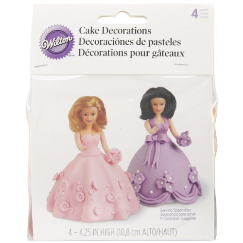 Wilton - Juego de 4 Palillos para Tarta, diseño de muñecas