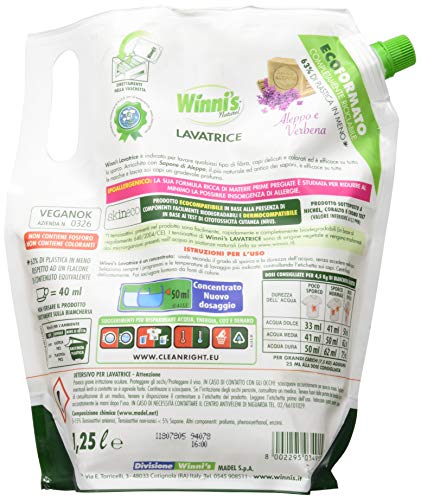 Winni's - Detergente para lavadora hipoalergénico, 1,25 L