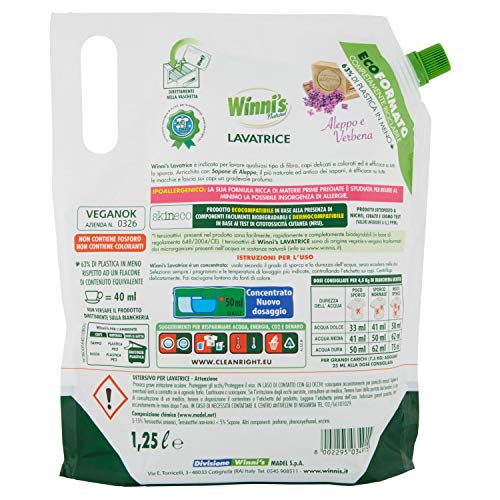 Winni's - Detergente para lavadora hipoalergénico, 1,25 L