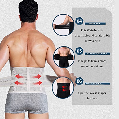 winomo vientre cinturón Waist Trimmer Fitness Cinturón para quitar para hombres y mujeres, color carne