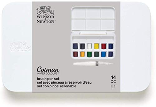 Winsor & Newton Cotman - Set acuarela Cotman con pincel con depósito de agua