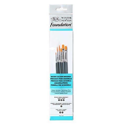 Winsor & Newton Pinceles de Acuarela, Madera, Multicolor, 7 x 1 x 4.3 cm, 6 Unidades