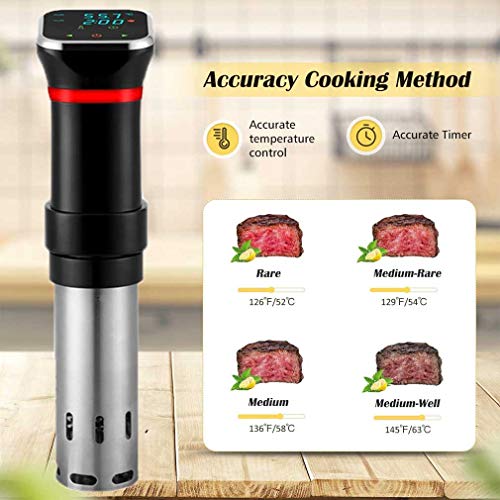 WishY Sous Vide Máquina de Cocina, Circulador de inmersión Termal, Inmersión a Prueba de Agua IPX7, Pantalla LCD táctil, Temporizador Digital Temperatura Precisa