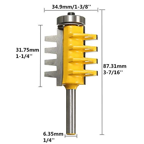 without brand 1pc Cuarto vástago de aleación de embutir TemplateJoint y ferrocarril Stile FingerGlueWood Router bit 1/4 Pulgadas Herramienta Maquinaria ShankWoodworking