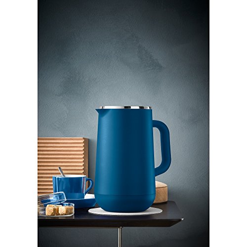 WMF – Jarra térmica (Impulse Prussian Blue té café 1,0l, Altura 23,4 cm Vidrio Rosca 24h fría & Caliente Regalo